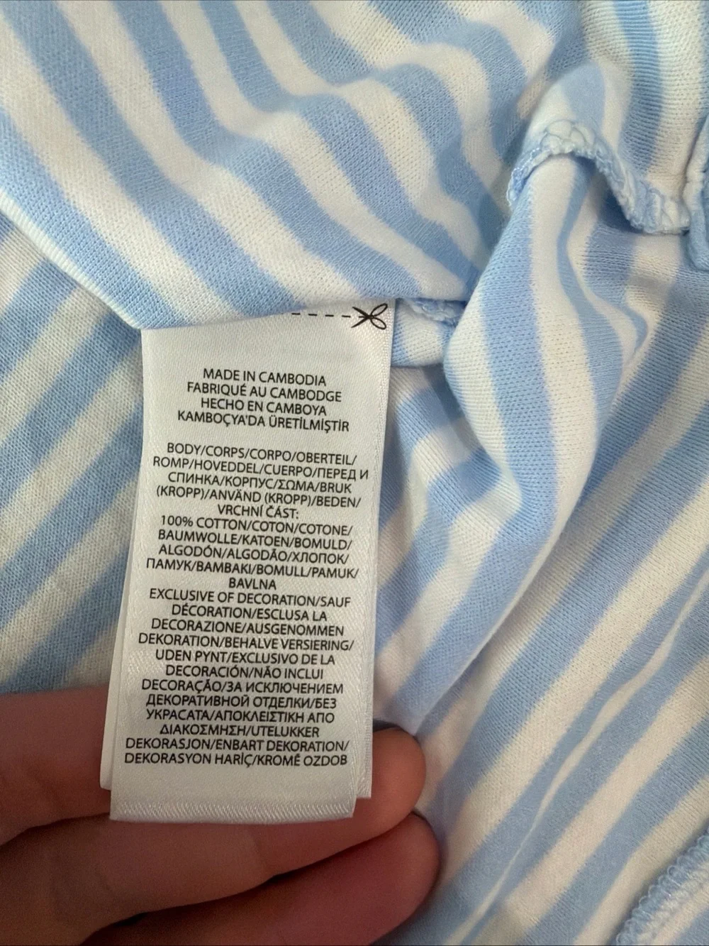 Ralph Lauren Light Blue & White Striped Polo Shirt